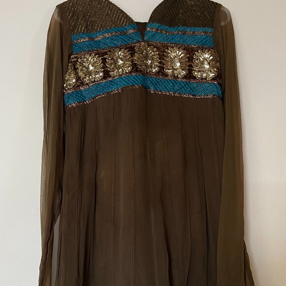 3 Piece Chiffon Embroidered Formal Suit - Pakistani/Indian - Picture 1 of 4